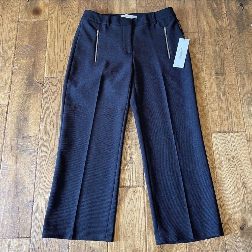 Calvin Klein Chic Black Wide-Leg Trouser Pants